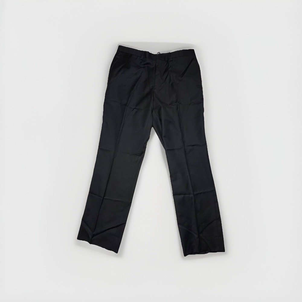 Jos‎ A Bank Joseph Slim Fit Black Dress Pants Men 37x31 100% Wool Flat Front